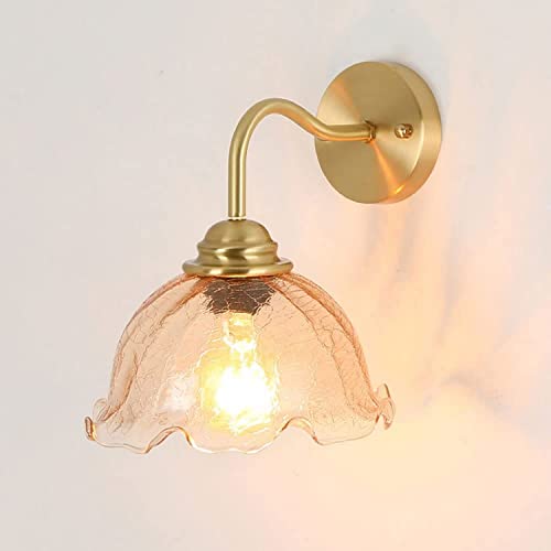 Aplique de pared para comedor y dormitorio rústico de granja con cristal agrietado E27