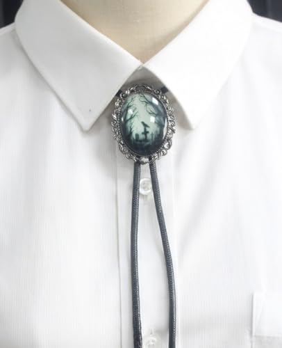 Image of PEARLY JUN Bolo Tie for Women Men Flower Rose Western Cowboy Brown Leather Country Style String Vest Gifts