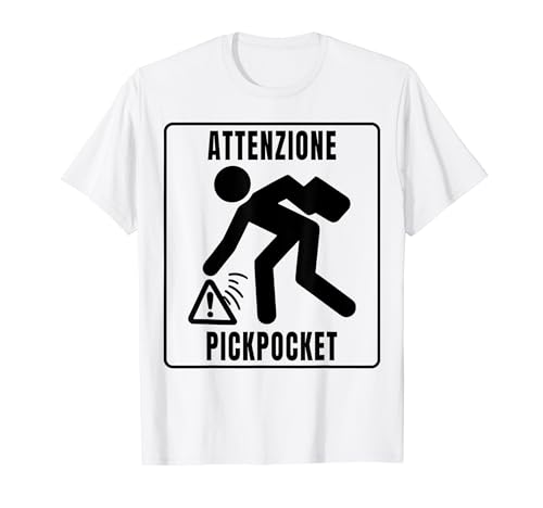 Home 8 Attenzione Pickpocket Meme Attenzione Funny Phrases T-Shirt