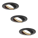 [LED Einbaustrahler GU10 Modul- breit Abstrahlwinkel - 5 Watt Verbrauch] Diese Einbaustrahler haben eine GU10 Modul Lichtquelle. Das Set wird mit einer GU10 Modul Lichtquelle mit einem Verbrauch von 5 Watt und einer Lichtleistung von 425 Lumen geliefert (ersetzt 50 Watt). Die Einbaustrahler haben eine warmweiß Lichtfarbe von 3000K. Die Spots haben einen breit Abstrahlwinkel von 38 Grad.