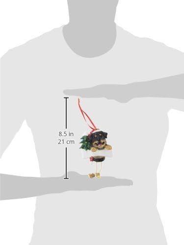 Miniatura 3 de Rottweiler - Adorno de Navidad con patas colgantes únicas pintadas a mano y fácilmente personalizadas