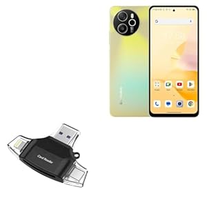 BoxWave Smart Gadget Compatible with Blackview Shark 8 – AllReader SD Card Reader, microSD Card Reader SD Compact USB – Jet Black