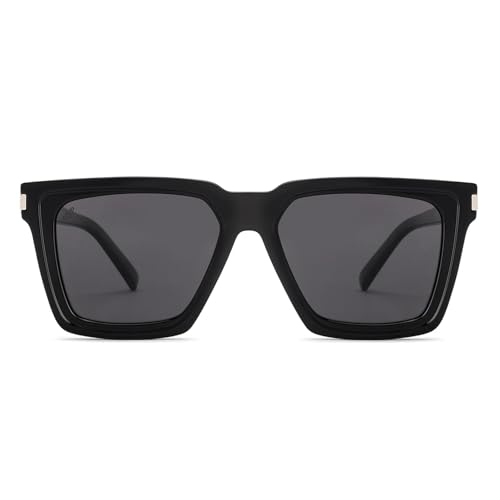 Image of VINCENT CHASE EYEWEAR Polarized and 100% UV Protected | Branded and Stylish Sunglasses | Full Rim Square | Season Essentials | For Men & Women | Large | VCS000550