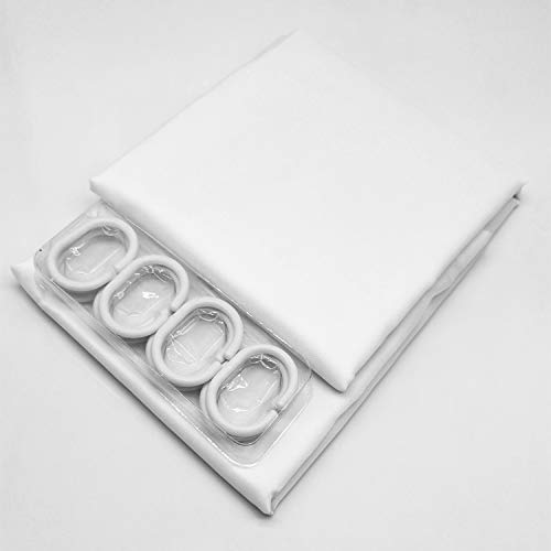 CXTAI White Shower Curtain, Mould Proof and Mildew Resistant Washable Polyester Bathroom Curtains w/12pcs Hooks (71x71inch,180x180cm)