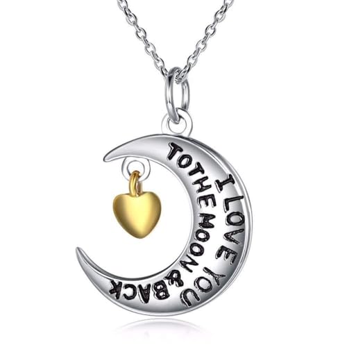 Collier lune argent 925 pour femme, pendentif dos tendance