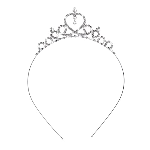WLLHYF Silber Prinzessin Krone Kristall Schärpe Tiara Strass Stirnband Haarschmuck für Geburtstag Weihnachten Dekoration Frauen Mädchen Braut Hochzeit Haarbänder Schmuck (Silber)