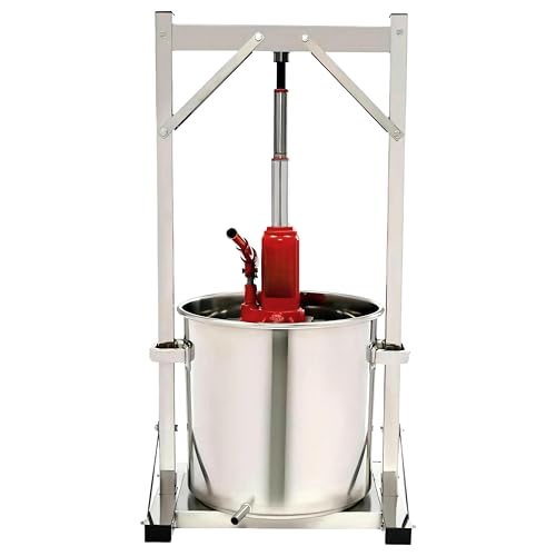 3.2 Gallon 12L Fruit Wine Press, Manual Juicer Press, Hand Press Squeezer for Juice Wine Cheese Cider Olive Oil, Wine Juice Making Supplies 304 Stainless Steel Inner Barrel Non-Stick