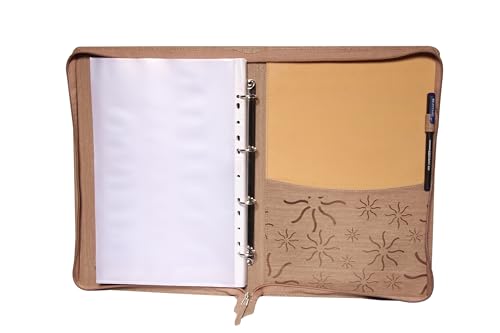 Image of Sukeshcraft Pu Multiuse 30 File Sleeve for Documents, Certificates, Fixed Deposit Receipt, Portfolio Documents Holder (Cypress Baige), 13.5x8.5 Inches
