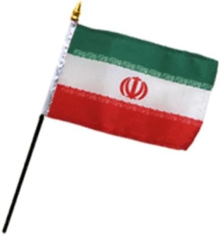 Wholesale Lot of 12 Iran 4''x6'' Desk Table Stick Flag - Party Decorations Supplies For Parades - Prime Outside, Garden, Men Cave Decor Flag