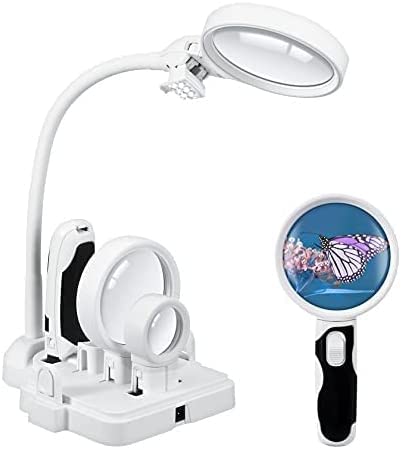 Loupe de Bureau Loupe avec lumière LED Outils matériels de Base Robustes de Haute clarté Durable pour Les travaux rapprochés Loupes de Lecture Interesting