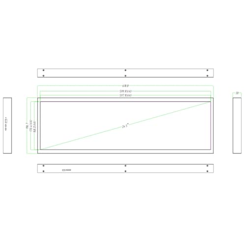 Image of 24.5 Inch (597.9x168.2mm Viewable) Commercial Ultra-Wide LCD Shelf Display | Android Stretched Bar Screen | Cloud, App & USB Playback