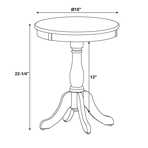 Powell Furniture Round Table, Black, 18"L X 18"W X 22"H #TOP6