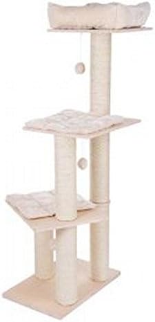 Easy To Assemble Cream Cat Tree - Ideal Space-Saver Activity Tower For Cats To Play And Climb, Made Of Sturdy Extra Thick Scratching Posts Wrapped In Natural Sisal