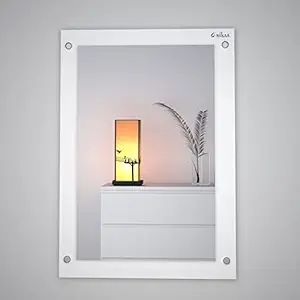 Anikaa Oliva Engineered Wood Dressing Wall Mirrors/Wall Hanging Dressing Mirrors/Plain Decorative Wall Mirror/Dressing Table for Bed Room/Wall Mounted Dressing Mirror for Living Room (White)