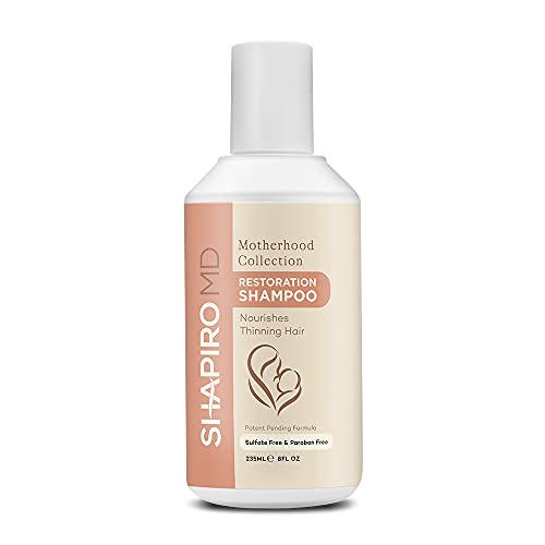 Postpartum Hair Loss Shampoo for Mothers, DHT Fighting Restoration Shampoo Nourishes Thinning Hair after Pregnancy, Shapiro MD Motherhood Collection (8 Ounce (1 Month))