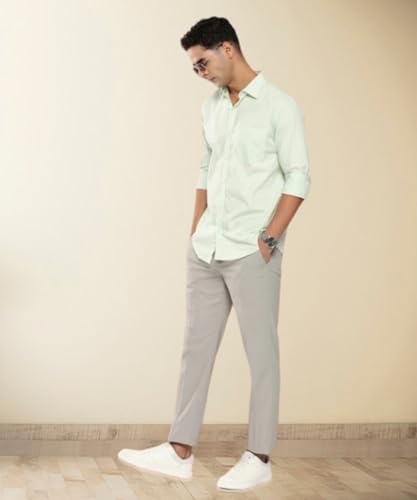 Image of MALENO Slim Fit Ankle Length Cotton Lycra Blend Formal Trouser for Men | Stretchable Ankle Length Formal Pant for Men