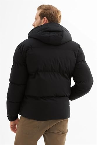 Danger Erkek Su Geçirmez Çıkarılabilir Kapüşonlu Şişme Mont Siyah-720DNGR-XL - Görsel 6