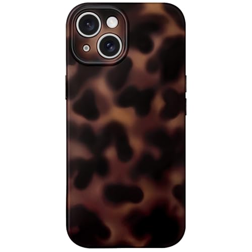 Coque iPhone 13 motif léopard ambré, l'accessoire mode marron mat au quotidien