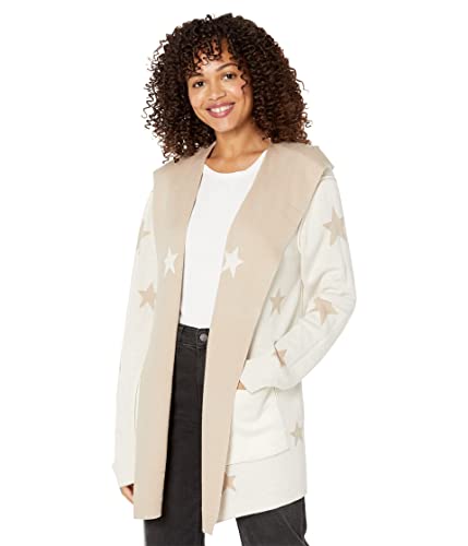 Splendid Women's Sydney Reversible Long Sleeve Cardigan Sweater, Latte Stars, Medium #TOP3