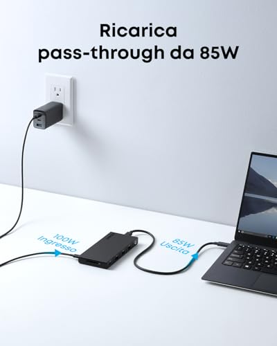 Hub USB-C 364 (10-in-1) con potenza massima di 100 W, due porte HDMI 4K, una porta upstream USB-C e 4 porte dati USB-A e USB-C per laptop Dell, ThinkPad e altro - Hub USB - Immagine 4