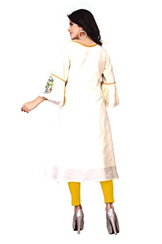 Image of OM SAI LATEST CREATION Women's Crepe Cotton Stitched 3 /4 Sleeves Printed Anarkali Kurti