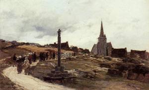 Peinture à l'huile de Bretagne pour décorer un salon élégant 30x36 px