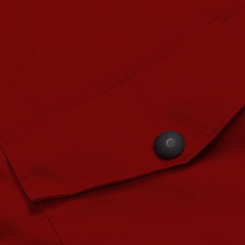 DABAOK Chaqueta alta para mujer, impermeable, resistente al viento, con capucha, para exteriores, para correr, para mujer, rosso, S - imagen 4