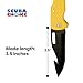 Scuba Choice Foldable BCD Knife with Yellow Handle and Black Blade Point Tip for Scuba Diving - Stainless Steel Blade, Compact Durable Diving Knife with Clip & Lanyard - Made in Taiwan
