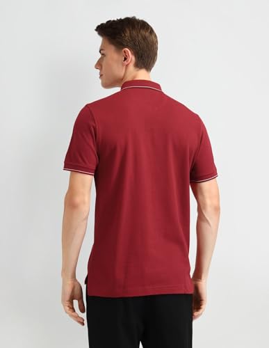 Image of Arrow Sport Men Regular fit Cotton Solid Short Sleeves Polo Shirt