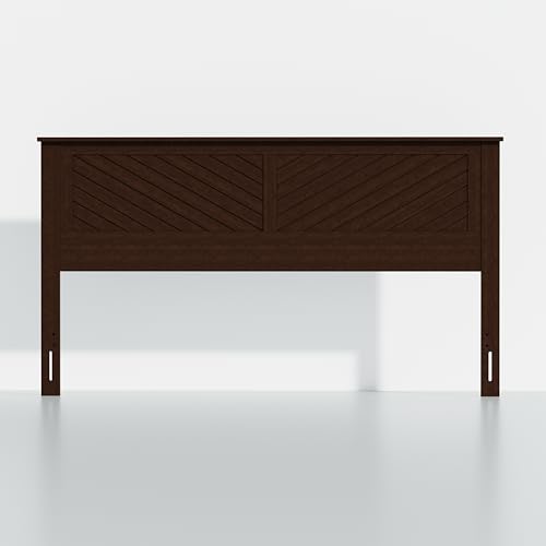 ComfIQ Serene King Size Diagonal Panel Headboard in Stained Walnut
