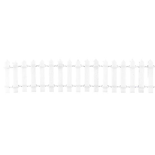 Ideen mit Herz Mini-Holzzaun | 90cm lang | zuschneidbar | kleiner Zaun zum Basteln & Dekorieren | Miniatur-Zaun für Modellbau, Puppenhaus, Terrarium, Garten, Blumentopf (Design 2 | 5cm hoch | weiß)
