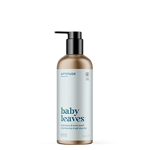 Image of ATTITUDE Baby 2-in-1 Shampoo and Body Wash, EWG Verified, Dermatologically Tested, Vegan, Good Night, Aluminum Bottle, 473 mL
