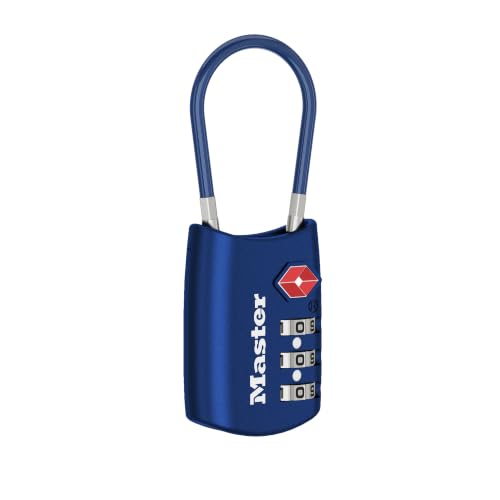 Image of Master Lock Blue Set Your Own Combination TSA Approved Luggage Lock, Travel Zipper Padlock is Perfect for Suitcases, Bags, or Backpacks, 4688BLUEC
