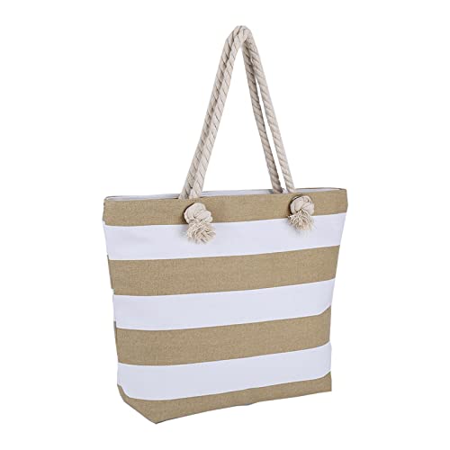 JHLD Große Damen Strandtasche, Reise Handtaschen mit Reißverschluss Faltbare Beach Tote Bag für Reise Picknick -hellgelb Cover