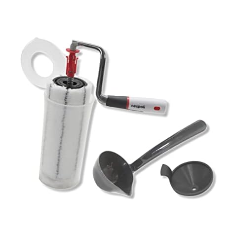 Nespoli NonStopMatic 21 cm Paint Roller System with Integrated Paint Tank and Automatic Release Mechanism, White/Grey Cover