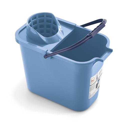 Miniatura 2 de Mery | Cubo Rectangular con Escurridor | Cubo para Fregona | Polipropileno | 12L | Azul | Medidas: 23x37x29 cm