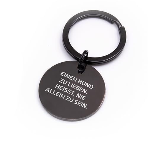 FELLSOCKE Personalisierte Hundemarke aus Edelstahl - 25mm | 30mm | 35mm, Individuell gravierbar, Robuste Tiermarke, Dogtag Anhänger Hunde, Pferde, Katzen & Welpen (Schwarz, 25 mm)