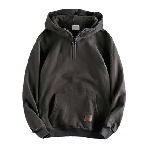 Chaqueta verano hombre sudadera manga larga ligera cortavientos con capucha gris L
