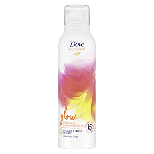 Dove Bath Therapy Glow Blood Orange & Spiced Rhubarb Scent Womens Shower Foam Shower Mousse with niacinamide to support the skin barrier 200 ml