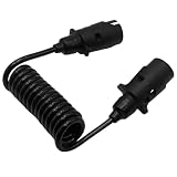 MospdyGear 2 m 7-biegunowy kabel spiralny do przedłużenia przyczepy, elastyczny 7-biegunowy kabel adaptera z wtyczką do samochodu, przyczepy kempingowej, ciężarowej i przyłącza przyczepy