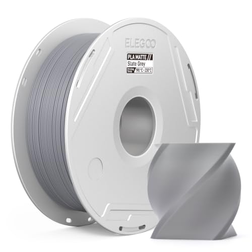 Image of ELEGOO Matte PLA 3D Printer Filament with Reusable Spool,1.75 mm Printing Filament Slate Grey 1 kg, Dimensional Accuracy + /- 0.02 mm, Compatible with Most 3D Printers