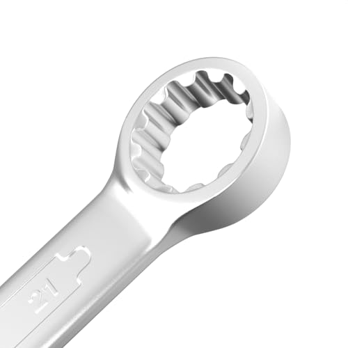 Image of Groz Combination Spanner 21 mm, Length 245mm | DIN 3113 Standards | Chrome Vanadium, Matt Satin Chrome Combination Wrench Tool | CSP /DIN /21G