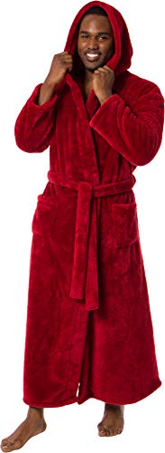 Ross Michaels Mens Luxury 400gsm Hooded Long Robe - Full Length Plush Big