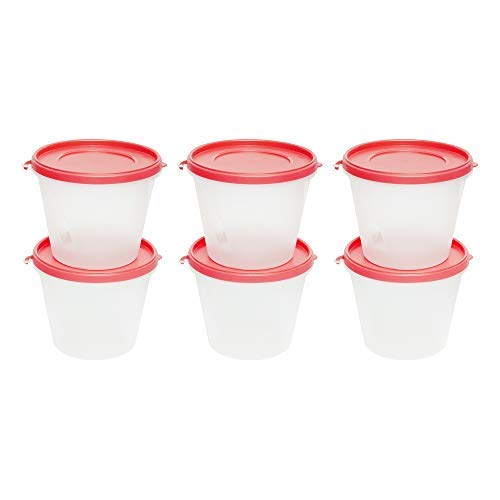 Image of Cutting EDGE Nesterware 1000ml Stackable Container (Set of 6, Light Red) | BPA-free plastic, stackable design, leak-proof, kitchen storage, pantry, fridge, meal prep, reusable, travel use