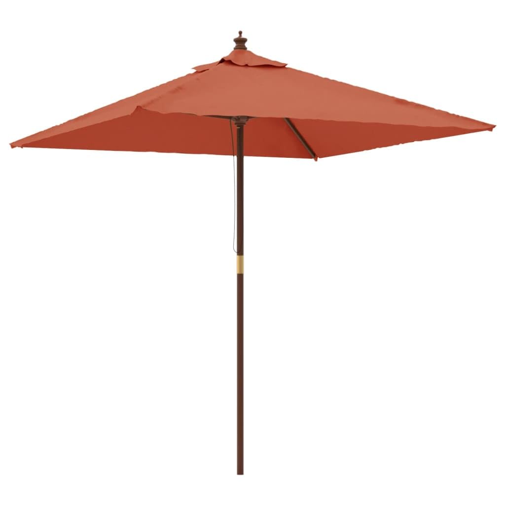 vidaXL Sombrilla de jardín con Poste de Madera Terracota 198x198x231cm