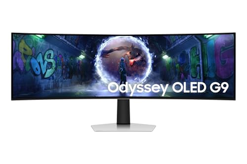 Samsung 49 Inch Gaming Monitor G9 G932 Odyssey OLED Dual QHD Resolution 1800R Curved Screen Refresh Rate 240Hz Response Time 0.03Ms Height Adjustment Screen Saver LS49DG932SMXUE