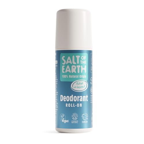 Salt of the Earth – Natural Deodorant Roll On – Ocean & Coconut – Vegan Formula with Effective Long-Lasting Protection, Made in the UK – Suitable for Men, Women & Kids – 75ml