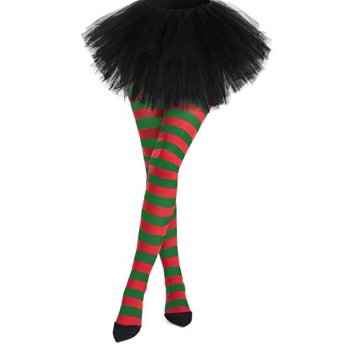 Image of American Trends Striped Tights for Women Witch Tights Halloween Costume Stretchy Pantyhose Stockings