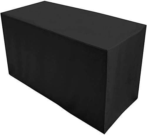 Miniatura 4 de Mantel rectangular negro ajustado de 4 pies de 48 pulgadas x 24 pulgadas, con caballete de poliéster, lavable, para bodas, banquetes, cocina, baby