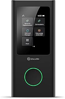 GlocalMe Numen Air 5G Mobile WiFi Router WiFi 5, Global Frequency Bands, No SIM Card Required, Supports 16 Devices Simultaneously, 5400 mAh Battery, Travel or Home WiFi Hotspot (Black)